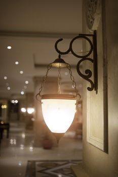 beautiful wall lamp in the lobby of the Egypt hotel