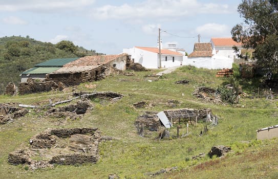 old abandoned town in the algarve portugal called revezes