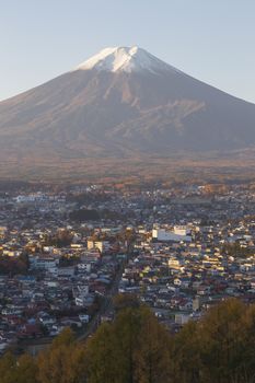 This photo was shot from the area around Mt.Fuji in Autumn. It is time to start snow cap on the top of Mt.Fuji. There are 5 lake around Mt.Fuji.