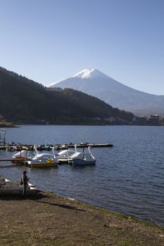 This photo was shot from the area around Mt.Fuji in Autumn. It is time to start snow cap on the top of Mt.Fuji. There are 5 lake around Mt.Fuji.