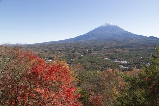 This photo was shot from the area around Mt.Fuji in Autumn. It is time to start snow cap on the top of Mt.Fuji. There are 5 lake around Mt.Fuji.