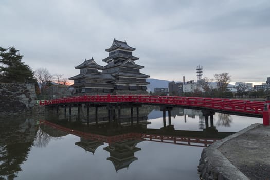 This photo was shot from Matsumoto Castle, Japan in early morning. The soft sunlight touch the castle is so beautiful.