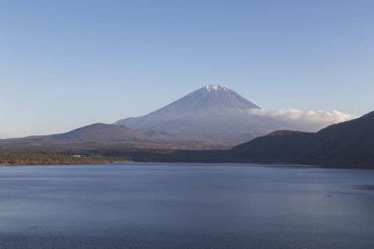 This photo was shot from the area around Mt.Fuji in Autumn. It is time to start snow cap on the top of Mt.Fuji. There are 5 lake around Mt.Fuji.