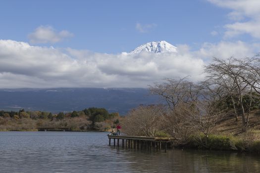 This photo was shot from the area around Mt.Fuji in Autumn. It is time to start snow cap on the top of Mt.Fuji. There are 5 lake around Mt.Fuji.