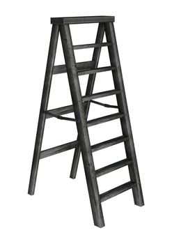 3D digital render of a step ladder isolated on white background