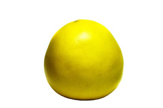 Pomelo bright yellow on a white background