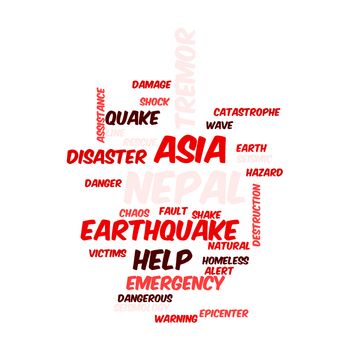 Neap Earthquake Tremore word salad cloud illustration.