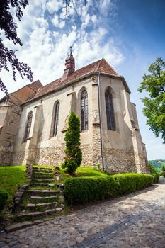 Sighisoara, Romania - June 23, 2013: Church of the Hill from Sighisoara medieval city, Transylvania, Romania