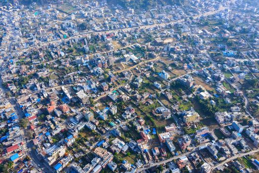Pokhara aerial view in Nepal