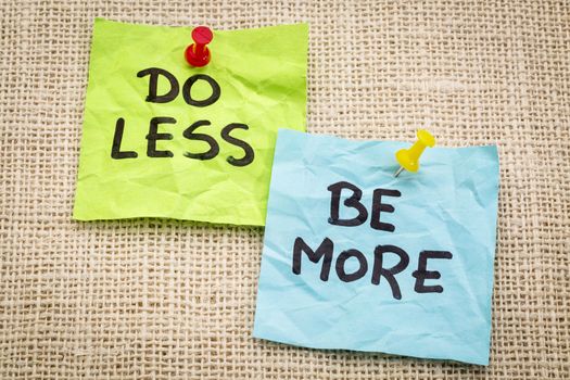 do less be more motivation - reminder on sticky notes