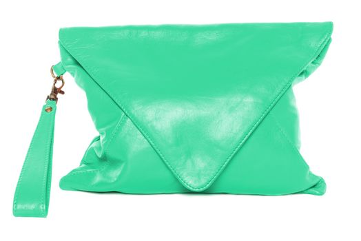 Teal woman bag isolated on white background