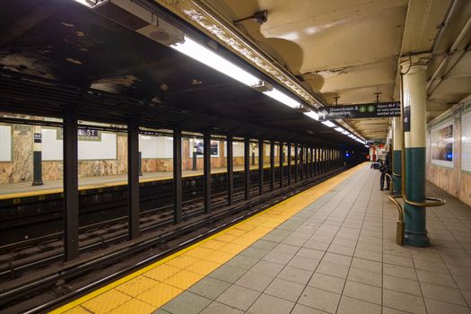 This photo was shot from Wall St. train station in New York, USA.