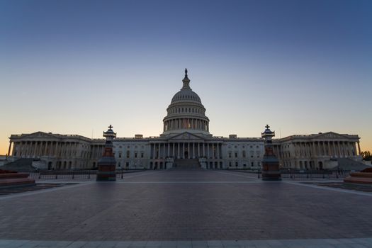 This photo was shot from the US Capital building in Washington DC, USA in the evening after sunset.
