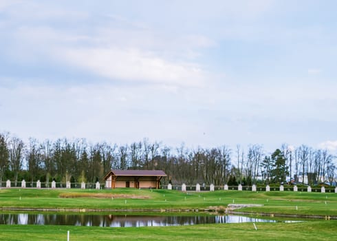 private golf field can be used as background