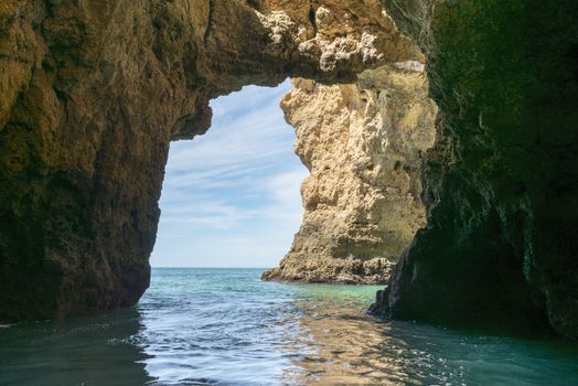 rocks and cliff in algarve city lagos in Portugal, the most beautifull coastline of the world