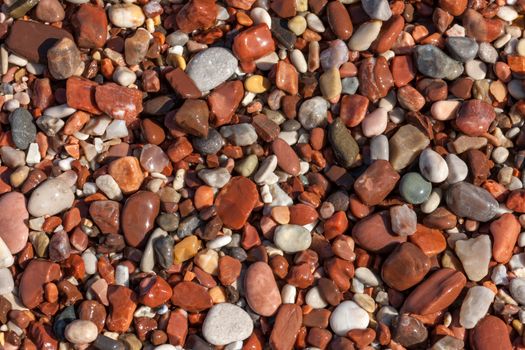 The Colorful  pebble on the beach close-up