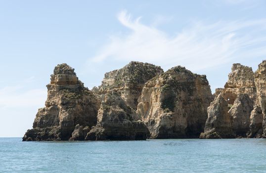 rocks and cliff in algarve city lagos in Portugal, the most beautifull coastline of the world