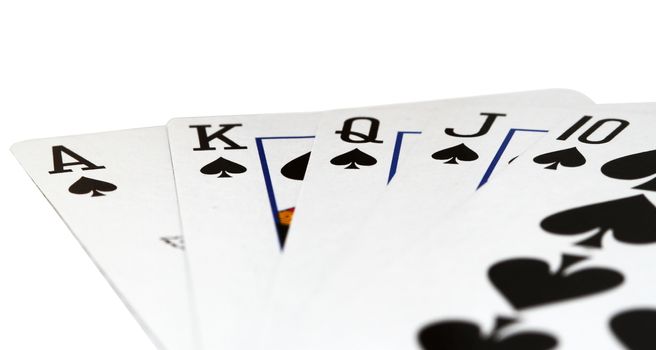 Royal Flush,poker combination on a white background