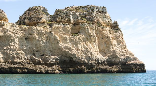 rocks and cliff in algarve city lagos in Portugal, the most beautifull coastline of the world