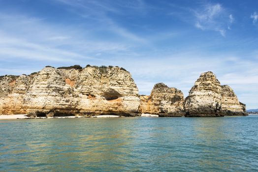 rocks and cliff in algarve city lagos in Portugal, the most beautifull coastline of the world