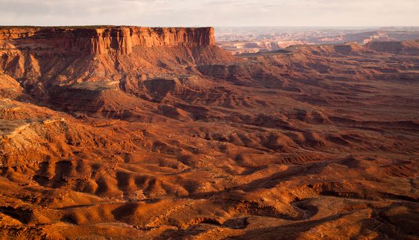 It's a grand view from the Green River Overlook as the sun sets