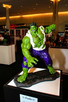 Bangkok - May 2: A Hulk model in Thailand Comic Con 2015 on May 2, 2015 at Siam Paragon, Bangkok, Thailand.