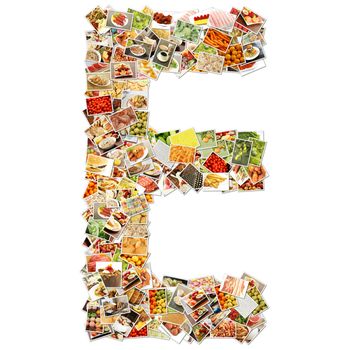 Letter E Uppercase Font Shape Alphabet Collage