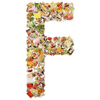 Letter F Uppercase Font Shape Alphabet Collage