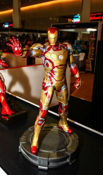 Bangkok - May 2: An Iron Man model in Thailand Comic Con 2015 on May 2, 2015 at Siam Paragon, Bangkok, Thailand.