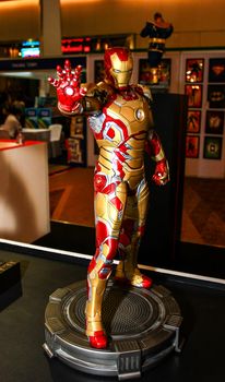 Bangkok - May 2: An Iron Man model in Thailand Comic Con 2015 on May 2, 2015 at Siam Paragon, Bangkok, Thailand.