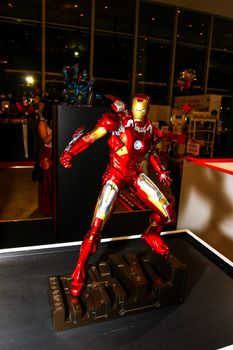 Bangkok - May 2: An Iron Man model in Thailand Comic Con 2015 on May 2, 2015 at Siam Paragon, Bangkok, Thailand.