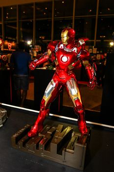 Bangkok - May 2: An Iron Man model in Thailand Comic Con 2015 on May 2, 2015 at Siam Paragon, Bangkok, Thailand.