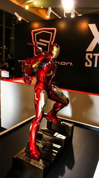 Bangkok - May 2: An Iron Man model in Thailand Comic Con 2015 on May 2, 2015 at Siam Paragon, Bangkok, Thailand.