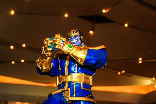 Bangkok - May 2: A  Thanos model in Thailand Comic Con 2015 on May 2, 2015 at Siam Paragon, Bangkok, Thailand.