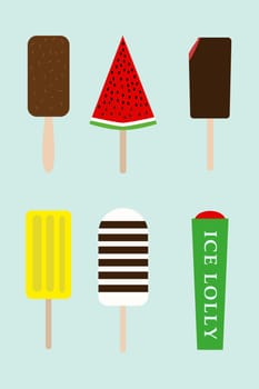 Illustration of various ice cream