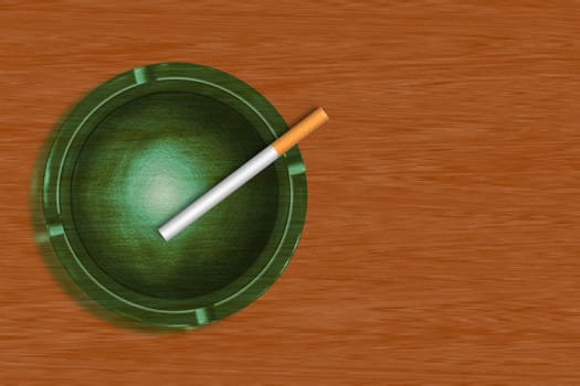 Illustration of ashtray with cigarette
