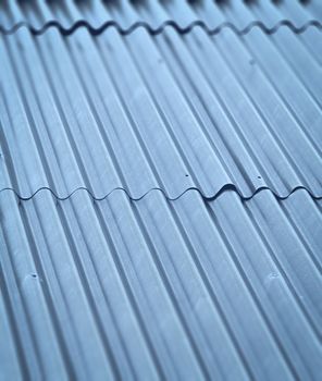 abstract background or texture blue blur corrugated iron roof