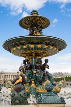 The fountain at the place de la concorde in Paris