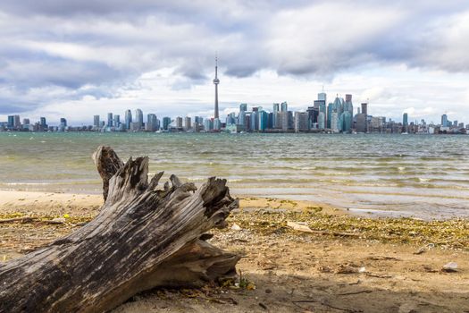 This photo was shot from snake island which is opposite to Toronto city. The leaves of trees change color.