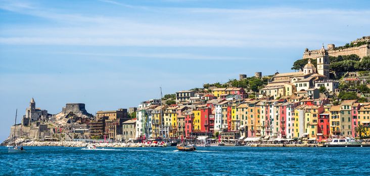 pictorial Liguria - View of Portovenere, Cinque terre, Italy