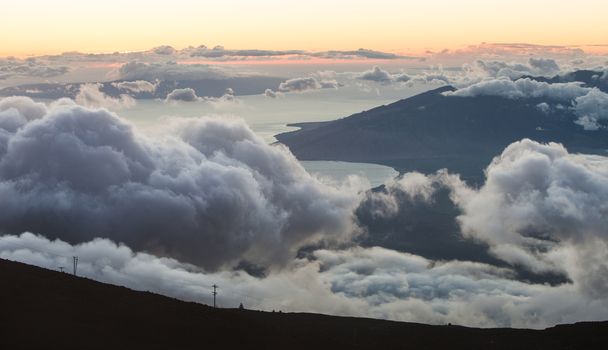 View from above clouds in Muai mountains