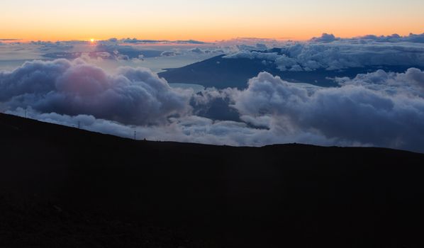 View from above Haleakala mountains in Maui