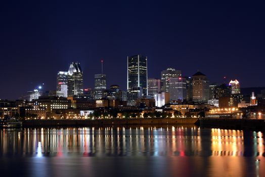 View of old port montreal by night