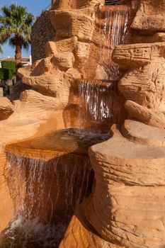 The waterfall on a rock in Egypt