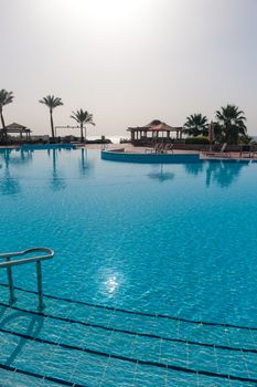 Luxury nice hotel swimming pool in the Sharm el Sheikh, Egypt.