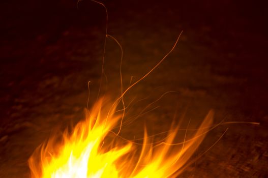 Flames of a campfire in the night. For your commercial and editorial use.