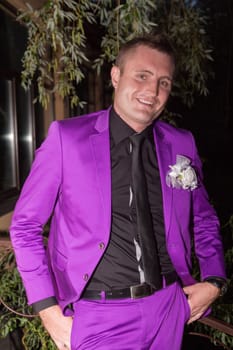 Young man outdoors portrait with copy space.