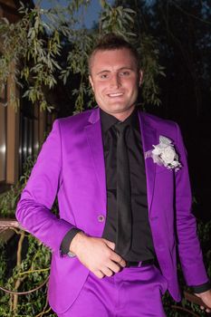 Young man outdoors portrait with copy space.