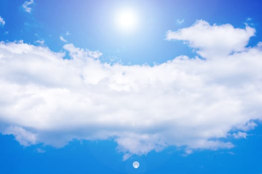 beautiful blue sky background with white clouds