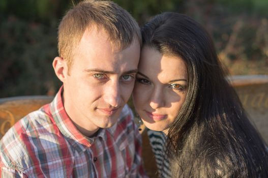 beautiful and sexy Young couple outdoors parks